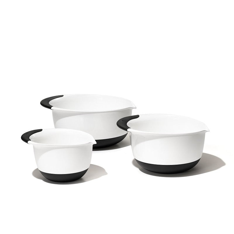 Good Grips 1066421 Mixing Bowl Set, Round, Plastic, Black/White