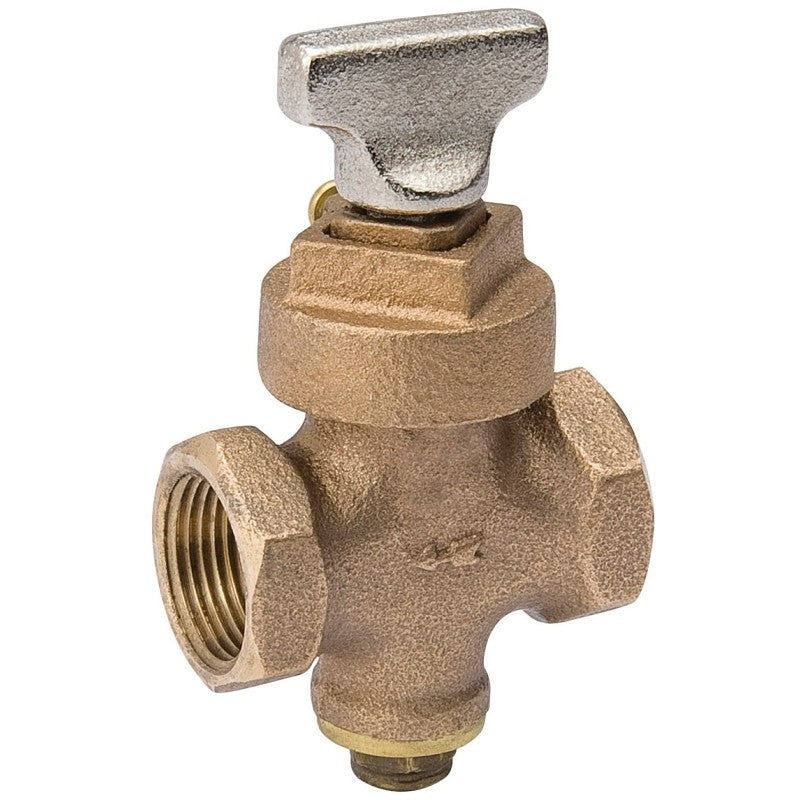 Southland 105-904NL Stop and Drain Valve, 3/4 in Connection, FPT x FPT, Brass Body