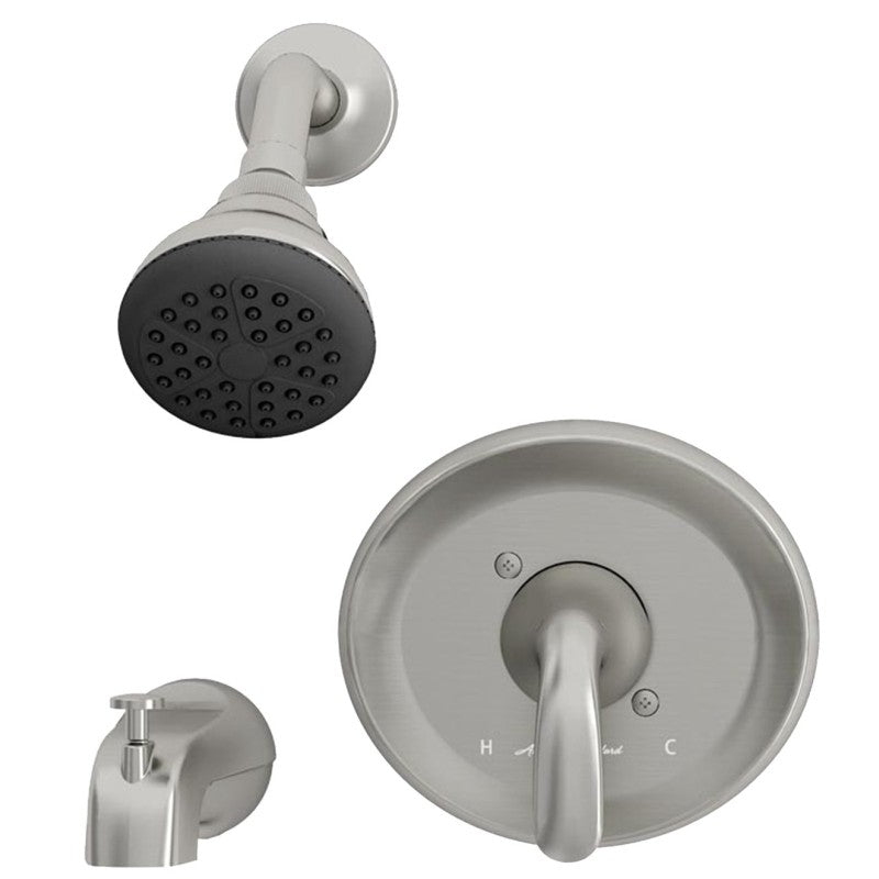 American Standard Cadet Suite 9091512.295 Series Tub and Shower Faucet, Brushed Nickel, Adjustable Showerhead, 2 gpm Tub