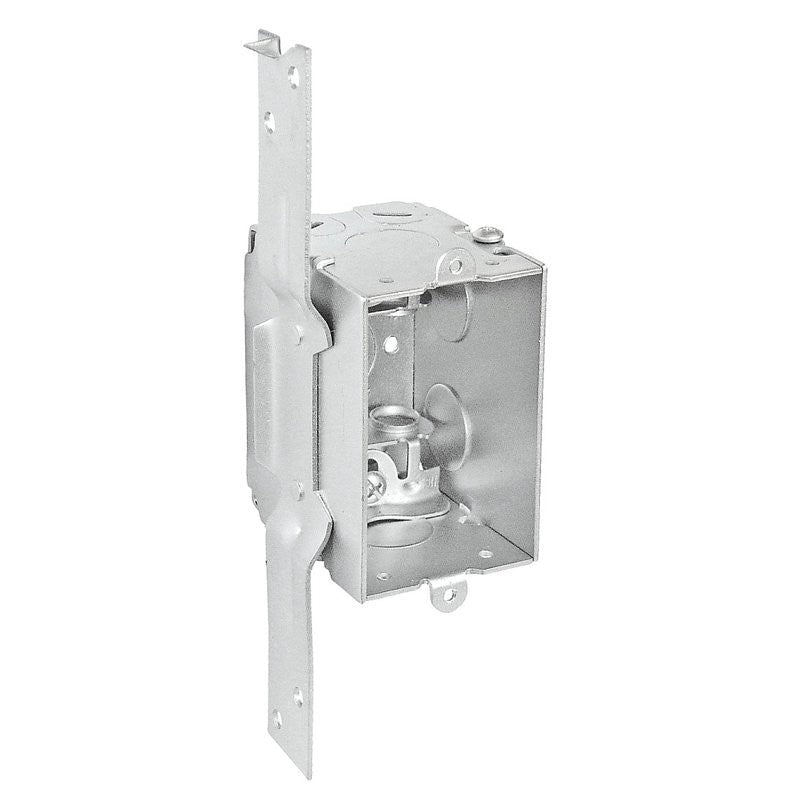 Southwire G601-FBX-UPC Switch Box, 1-Gang, 5-Knockout, 1/2 in Knockout, Steel, Silver, Galvanized, Face Mount