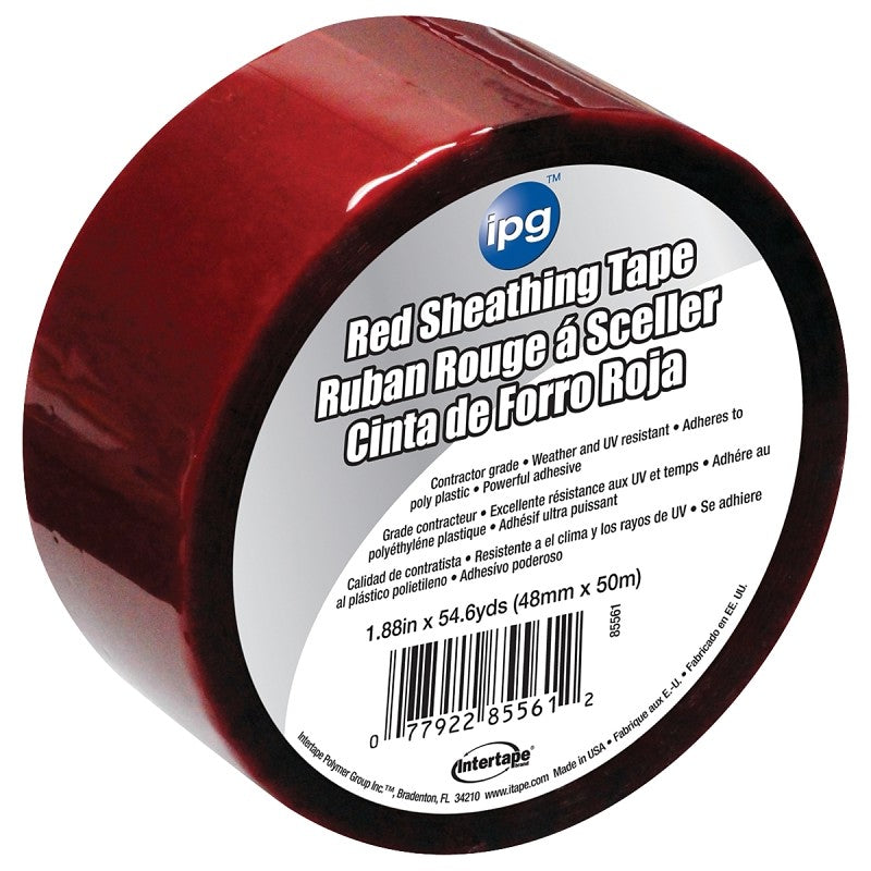 IPG 5561USR Sheathing Tape, 50 m L, 48 mm W, Polypropylene Backing, Red, 0.076 mm Thickness