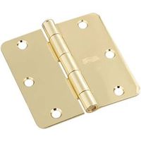 Door Hinge 3 Inch 1/4 Radius Polished Brass