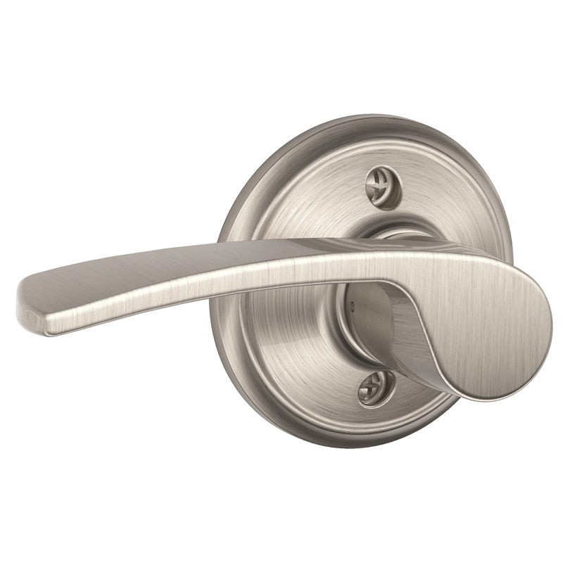 Schlage F Series FA170MER619LH Left Hand Dummy Lever, Residential, Mechanical Lock, Satin Nickel, Metal, Left Hand