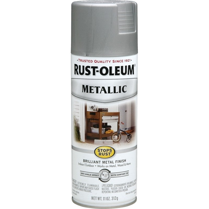 Rust-Oleum 7277830 Rust Preventative Spray Paint, Metallic, Matte Nickel, 11 oz, Can