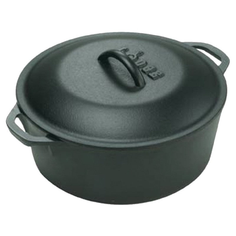 Lodge L10DOL3 Dutch Oven, 7 qt Capacity, Cast Iron, Black, Loop Handle
