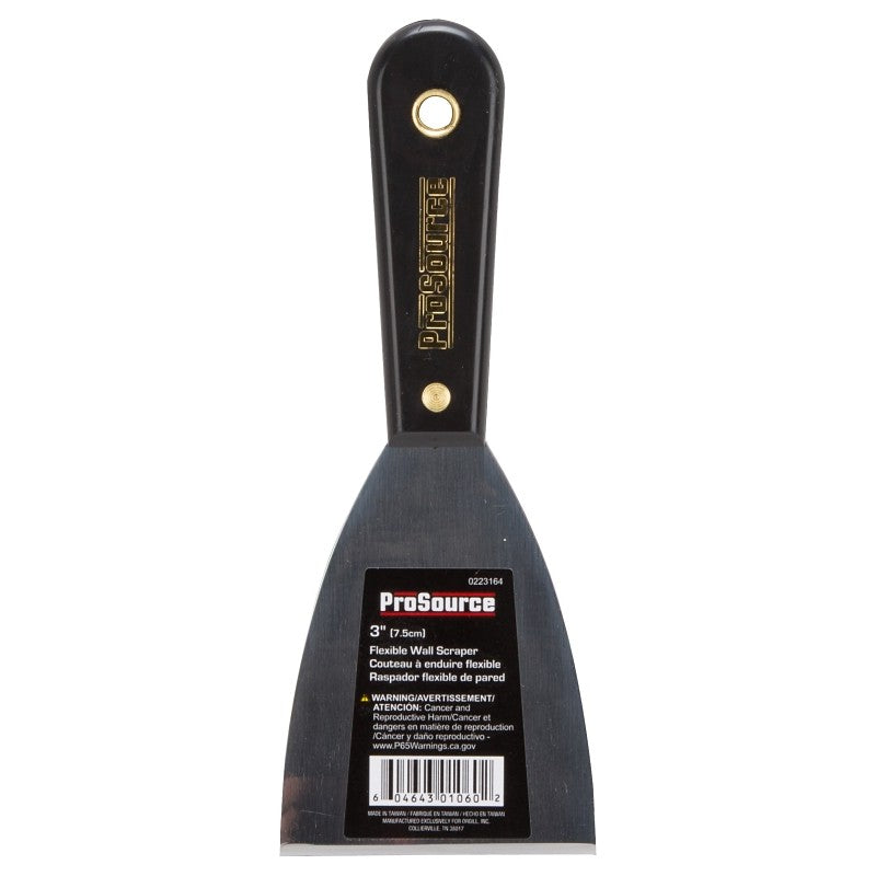 ProSource 01060 Wall Scraper, 3 in W Blade, Full Tang Blade, HCS Blade, Nylon Handle, Comfort Grip Handle, 7-7/8 in OAL