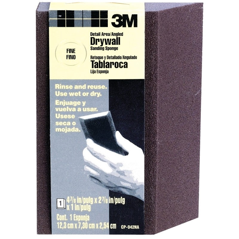 3M CP-042 Sanding Sponge, 4-7/8 in L, 2-7/8 in W, Fine