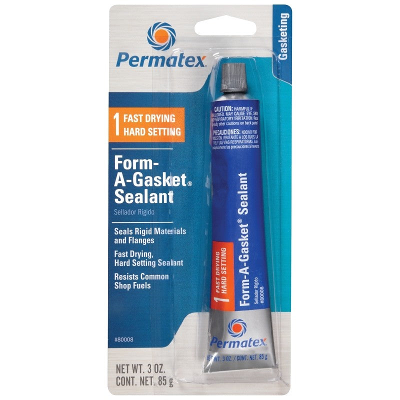 Permatex 80008 Sealant, Reddish Golden Brown, 3 oz Tube, Paste, Alcohol