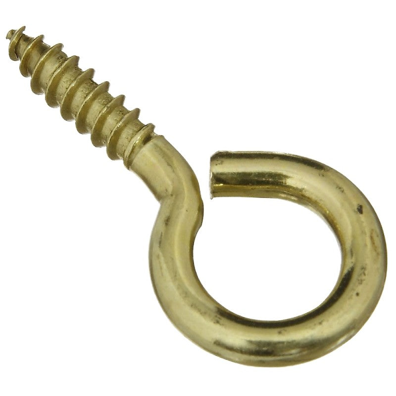 National Hardware N119-362 Screw Eye, #8, 1/2 in L Thread, 1-5/8 in OAL, Brass