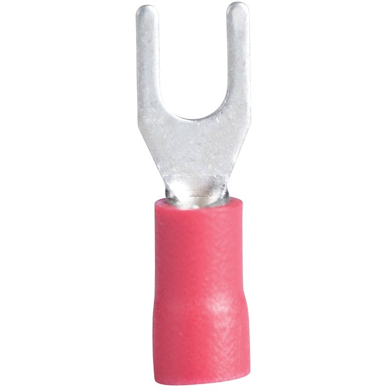 Gardner Bender 20-112 Spade Terminal, 600 V, 22 to 18 AWG Wire, #8 to 10 Stud, Vinyl Insulation, Red, 1 in L Dimensions