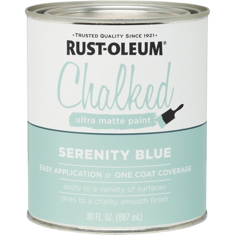 Rust-Oleum 285139 Chalk Paint, Ultra Matte, 30 oz, Serenity Blue (Pack of 2)