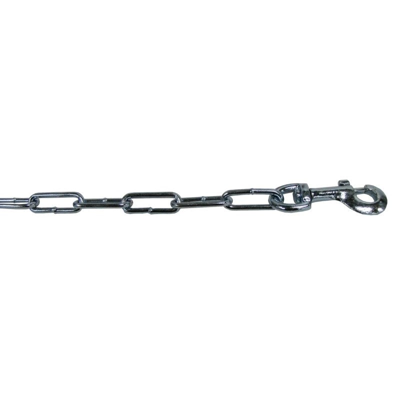Boss Pet PDQ 09415 Tie-Out Chain, Welded Link, 15 ft L Belt/Cable, Steel, For: Dogs Up to 125 lb