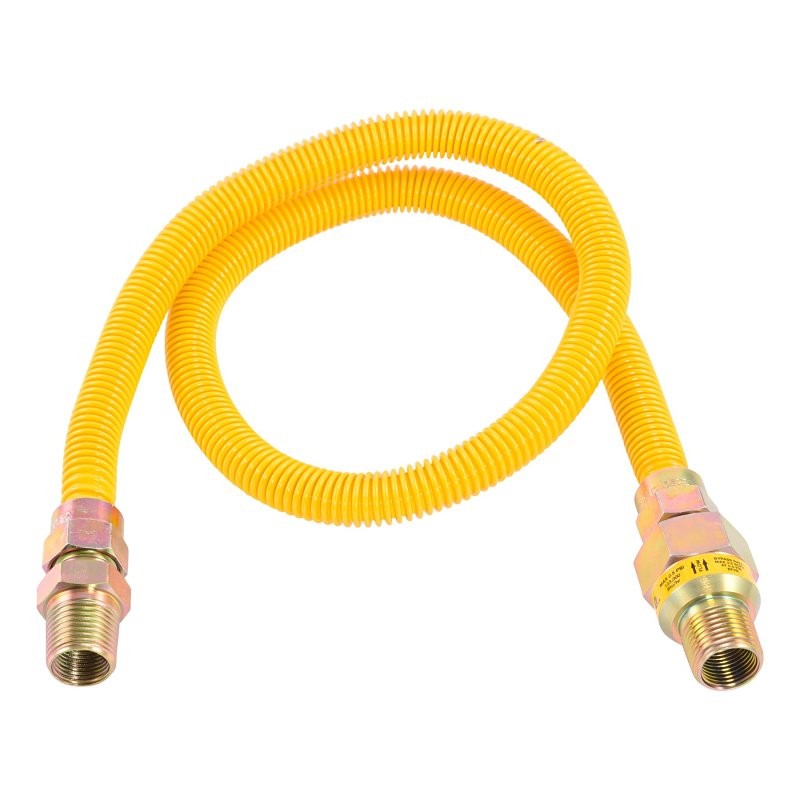 Eastman 20YE50V036B Gas Connector, 3/8 x 1/2 in, FIP x MIP, Stainless Steel, Epoxy-Coated, 36 in L, 1/2 in OD