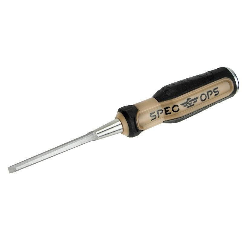 Spec Ops SPEC-C1-14 Bevel Edge Chisel, 1/4 in Tip, 9-1/8 in OAL, HCS Blade, Shock-Absorbing Handle