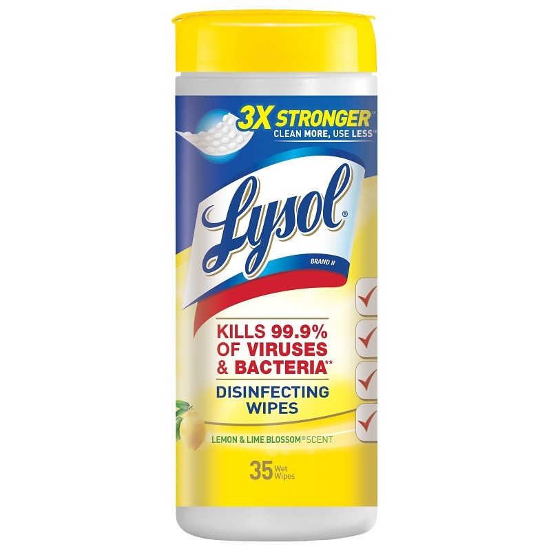 Lysol 1920081145 Disinfecting Wipes Can, Lemon Lime Blossom, Clear