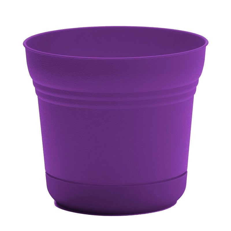 Bloem Saturn Series SP05928 Planter, 5 in Dia, 4-1/2 in H, Round, Plastic, Royal Lilac (Pack of 12)