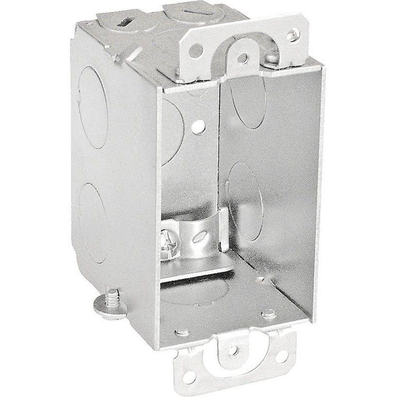 Southwire G601-R-UPC Switch Box, 1-Gang, 5-Knockout, 1/2 in Knockout, Steel, Silver, Galvanized