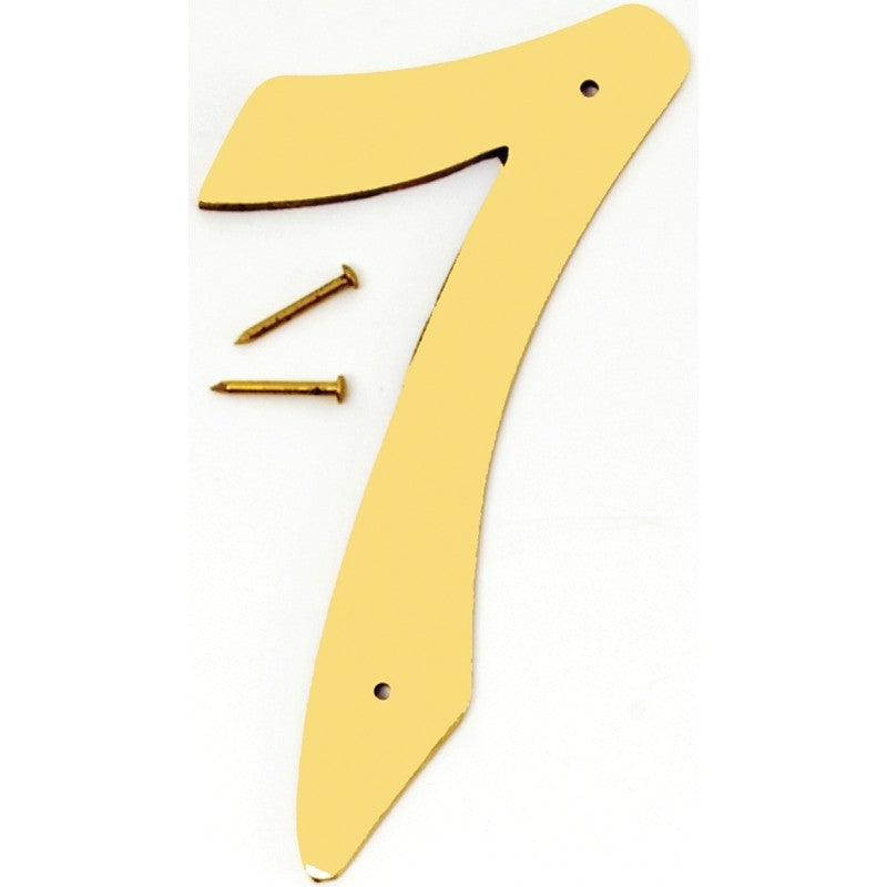 Hy-Ko BR-40/7 House Number, 3 in W x 6-3/4 in H Dimensions, Character: 7, 4 in H Character, 2-1/2 in W Character