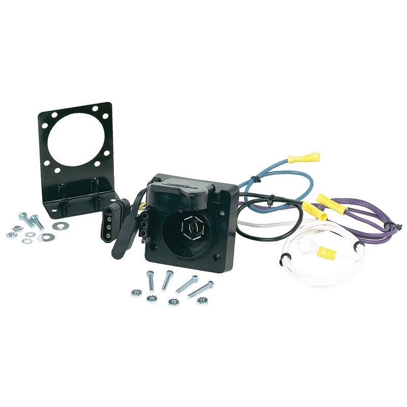 Hopkins Multi-Tow 47185 Trailer Connector, 4-Pole, Metal/Plastic Housing Material, Black