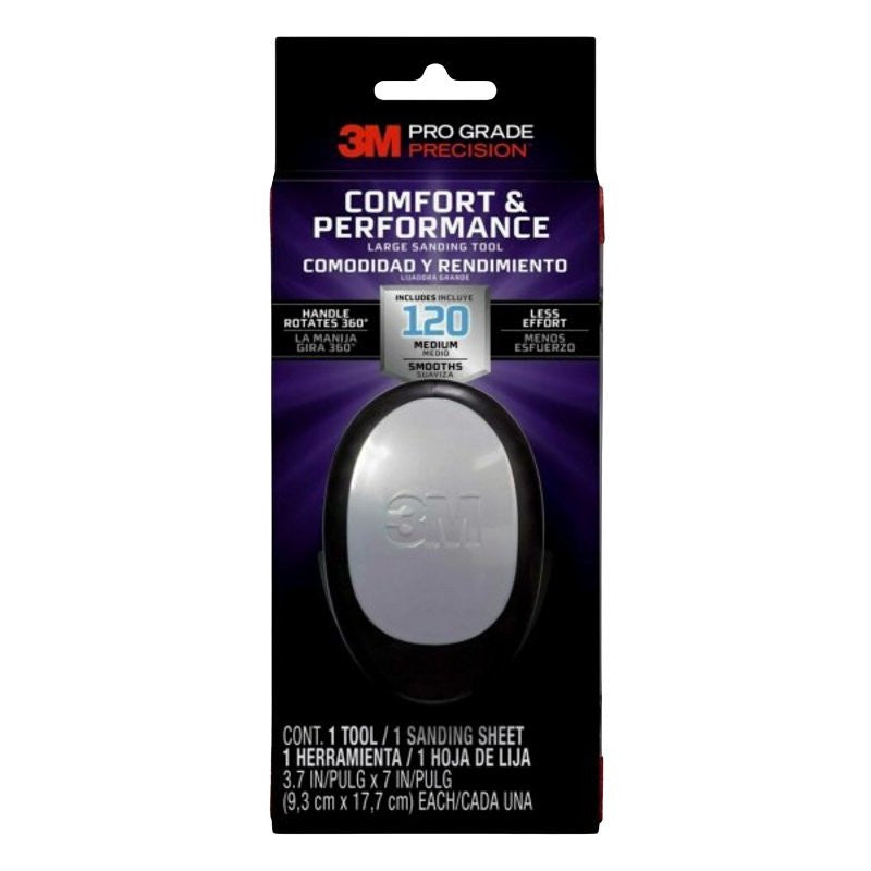 Pro Grade Precision Comfort & Performance Series 463-000-PGP-4 Large Sanding Tool, 7 in L, 3.7 in W, 120 Grit, Medium