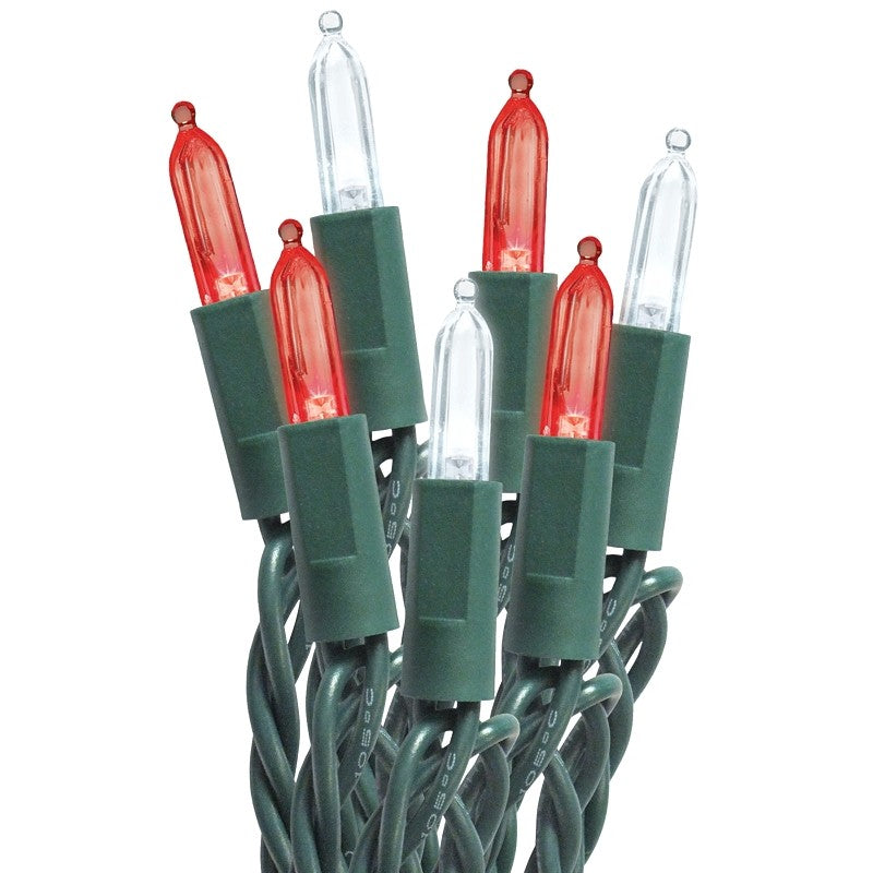 Sylvania 27559 Mini String Lights, 50-Lamp, C6, Candy Cane, 20,000 hrs Average Life, 11 ft L