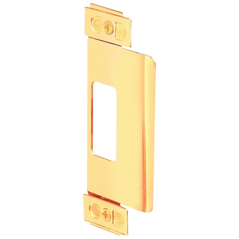 Defender Security U 9495 Door Strike Plate, 4-3/4 in L, 1-1/4 in W, Steel, Brass