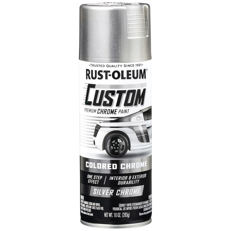Rust-Oleum 340558 Premium Custom Paint, Chrome, Silver, 10 oz, Aerosol Can