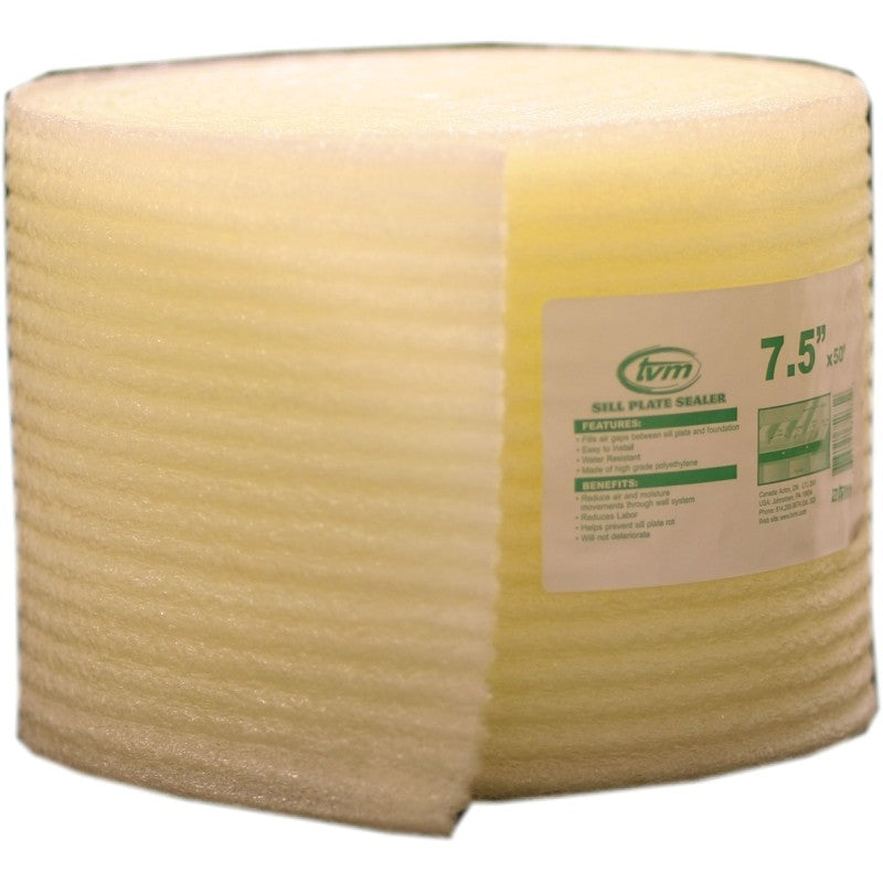Innovative Energy W508 Sill Seal, 7-1/2 in W, 50 ft L Roll, Polyethylene, Yellow (Pack of 4)