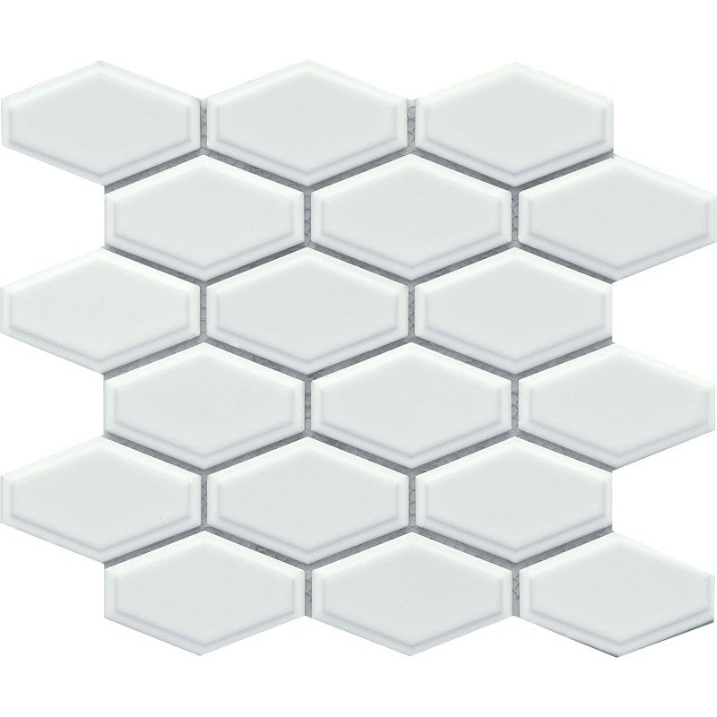 Emser Tile Reward Series F27REWAWH1011MHW Porcelain Mosaic Tile, 11 in L Tile, 10 in W Tile, Pressed Edge, White