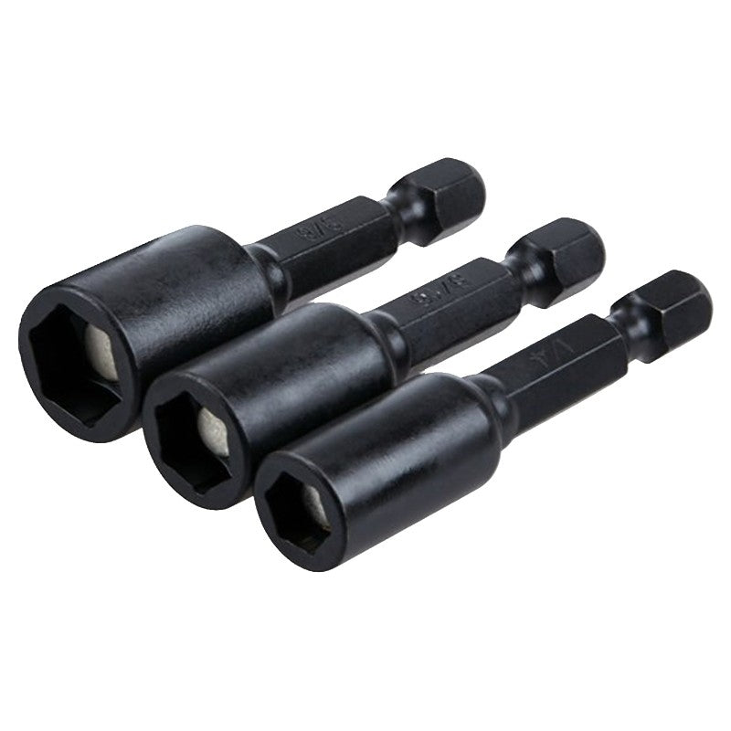 Irwin IWAF342-3 Impact Nutsetter Set, 3-Piece, Magnetic, Steel, Black Oxide