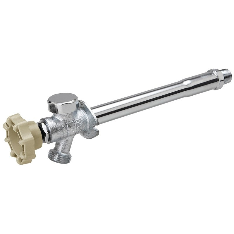 B & K 104-827HC Anti-Siphon Frost-Free Sillcock Valve, 10 in L, 1/2 x 3/4 in, MPT x Hose, 125 psi, Chrome, Brass Body