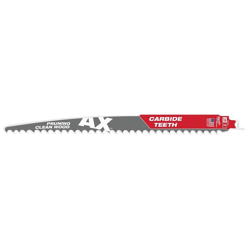 Milwaukee AX 48-00-5233 Reciprocating Saw Blade, 12 in L, 3 TPI, Carbide Cutting Edge