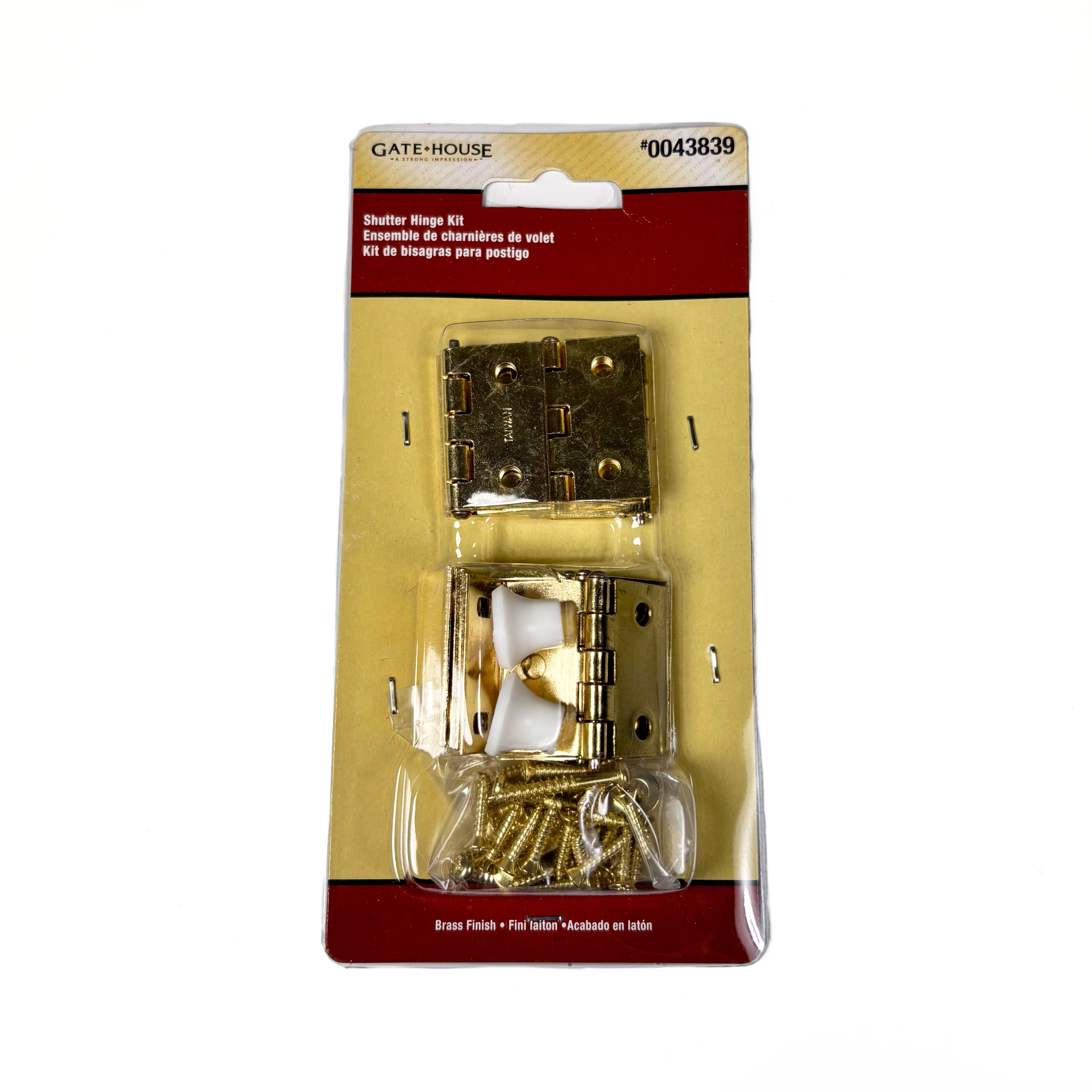 Shutter Hinge Kit Bright Brass Plated Steel