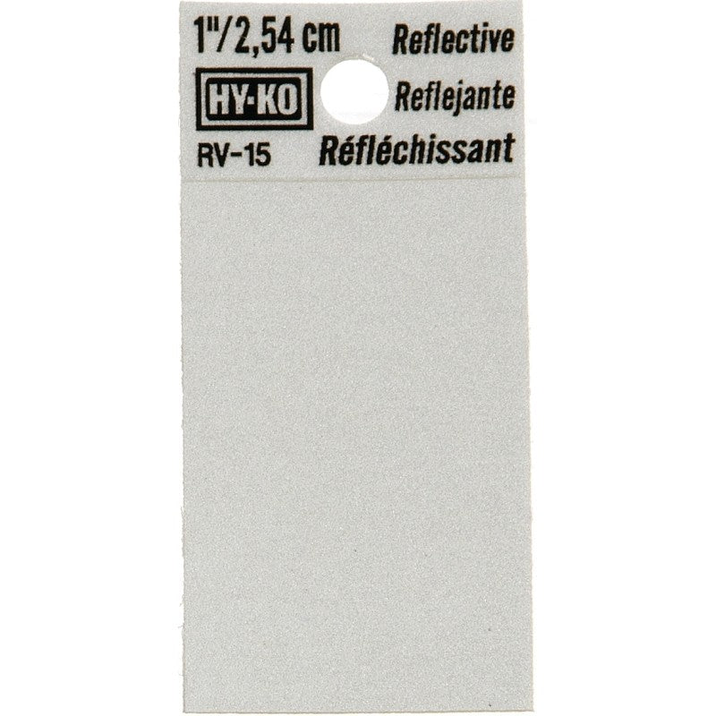 Hy-Ko RV-15/BLNK Reflective Sign, Character: Blank, 1 in H Character, Black Character, Silver Background, Vinyl (Pack of 10)