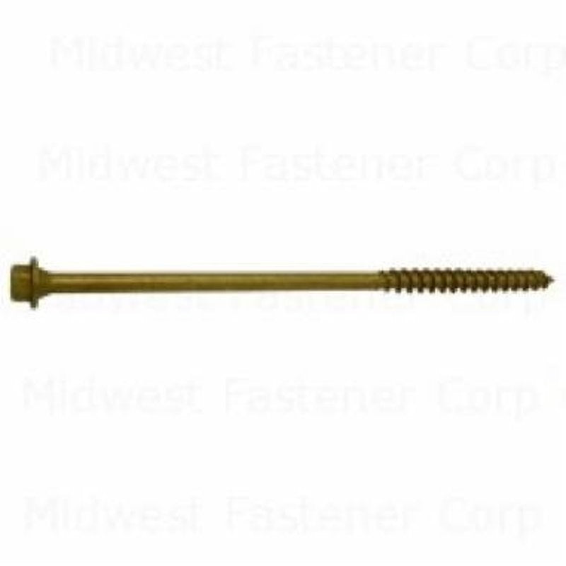 SaberDrive TimberTite Series 52555 Screw, 5/16 in Thread, 12 in L, Hex Drive