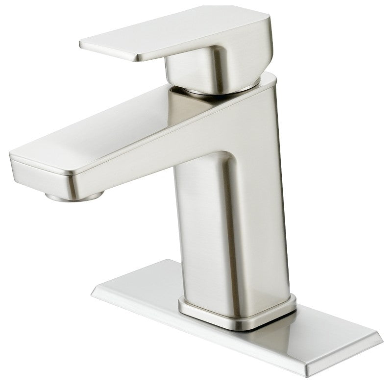 Boston Harbor FS6A0215NP Lavatory Faucet, 1.2 gpm, 1-Handle, 1, 3-Faucet Hole, Metal/Plastic, Brushed Nickel