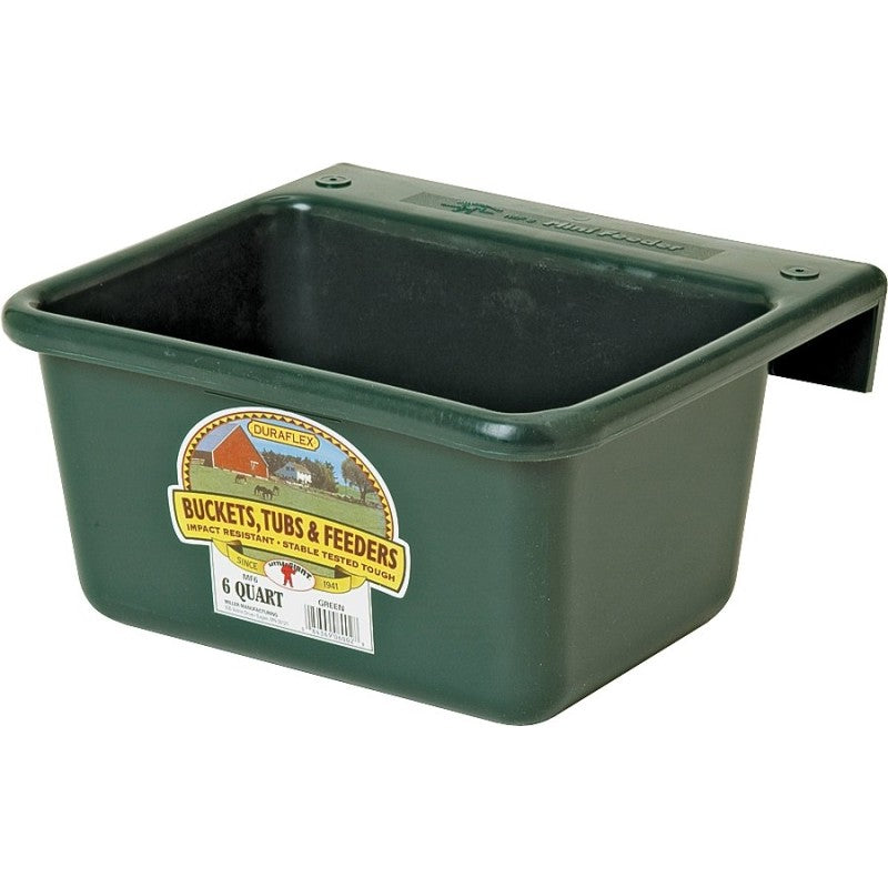 Little Giant MF6GREEN Hook Over Feeder, 6 qt Volume, DuraFlex Plastic, Green