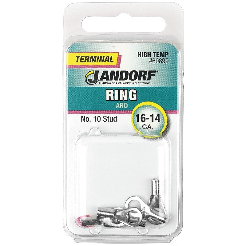 Jandorf 60899 Ring Terminal, 16 to 14 AWG Wire, #10 Stud
