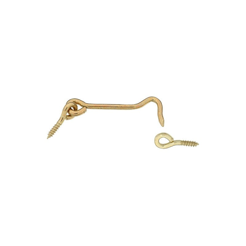National Hardware V2001 Series N118-158 Hook and Eye, 3 in L Dimensions, Solid Brass, Solid Brass, 1/PK