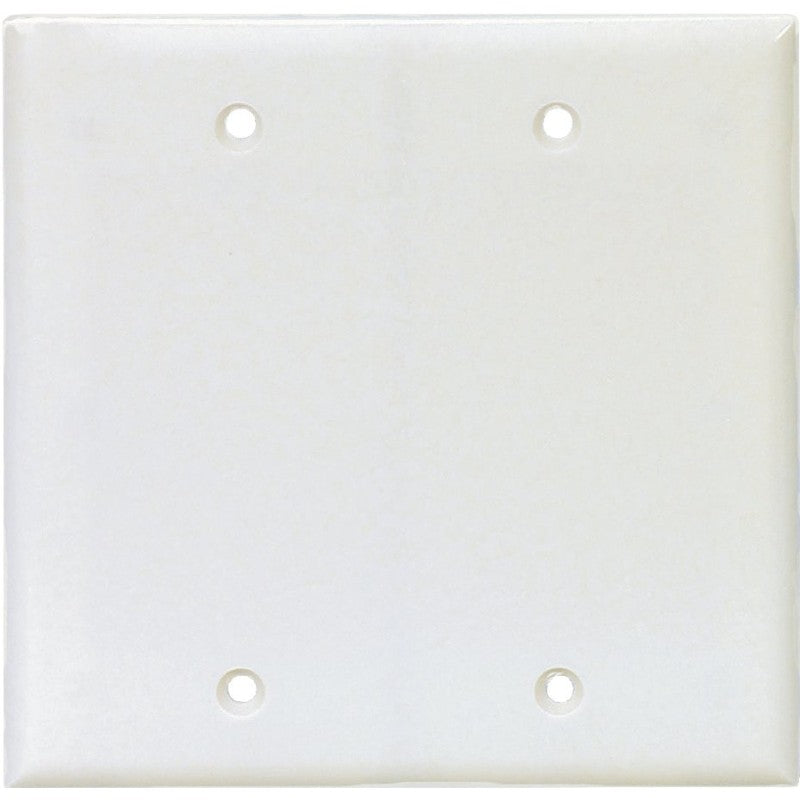 Eaton Cooper Wiring PJ23W Wallplate, 8 in L, 1/4 in W, 2 -Gang, Polycarbonate, White, High-Gloss, Box Mounting