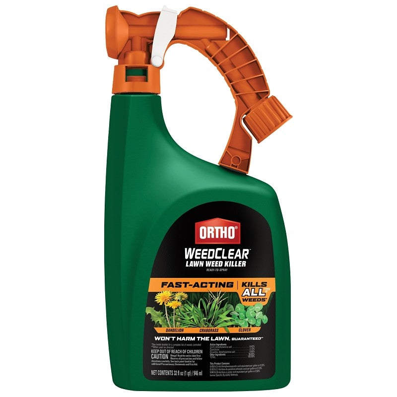 Ortho WEEDCLEAR 447805 Lawn Weed Killer, Liquid, Spray Application, 32 oz Bottle