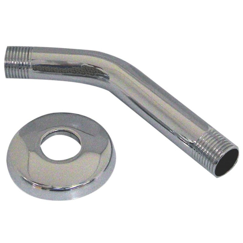 Danco 89180 Shower Arm with Flange, 1/2 in Connection, Threaded, 6 in L, Stainless Steel, Chrome Plated