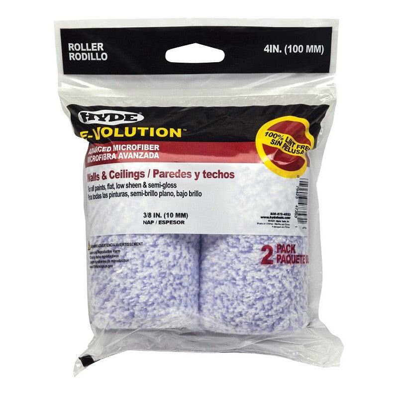 Hyde E-Volution 47353 Mini Roller Cover, 3/8 in Thick Nap, 4 in L
