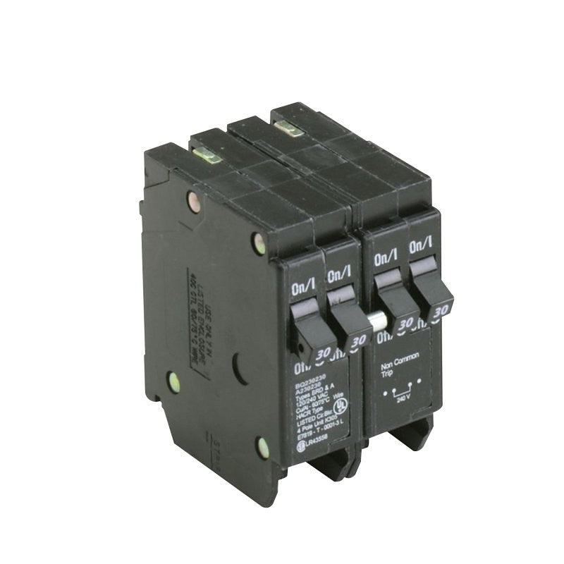 Cutler-Hammer BQ230230 Circuit Breaker with Rejection Tab, Quad, Type BQ, 30 A, 4 -Pole, 120/240 V, Plug Mounting