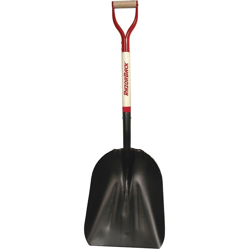 Razor-Back 53121 Scoop Shovel, 14-1/4 in W Blade, 19 in L Blade, Steel Blade, Hardwood Handle, D-Shaped Handle
