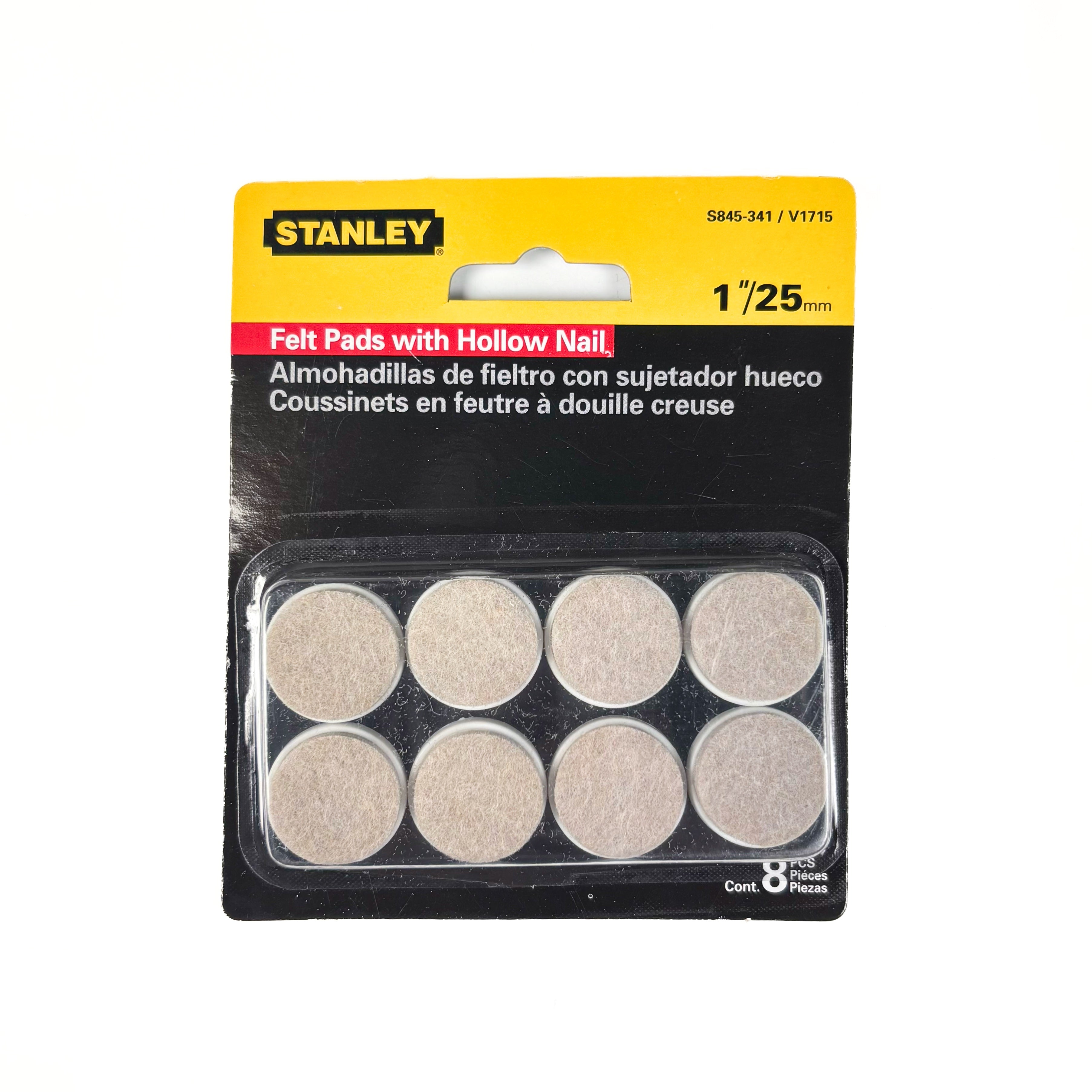 Felt Pads With Hollow Nail For Wood Legs 1 Inch Round 8 Pack