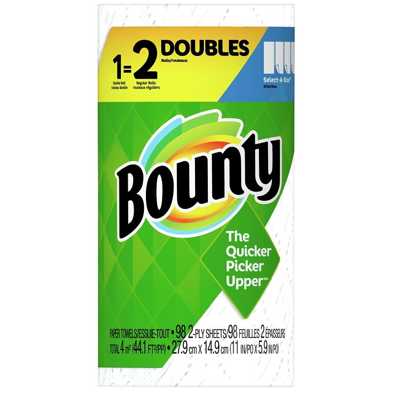 Bounty 66539 Double Roll Paper Towel, 2-Ply, White, 1/PK (Pack of 24)