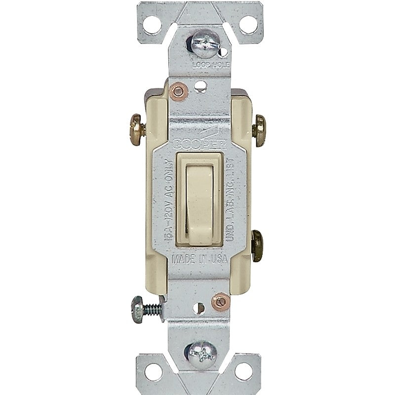 Eaton Wiring Devices C1301-7LTV Series Toggle Switch, Ivory, -20 to 60 deg C Temperature, Polycarbonate Housing Material