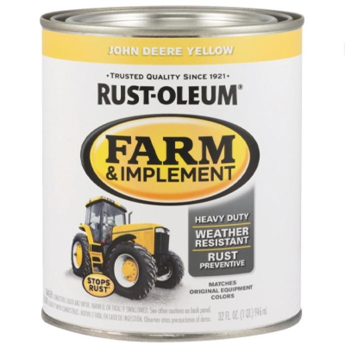 RUST-OLEUM SPECIALTY 7443502 Farm Equipment Enamel, Yellow, 1 qt Can