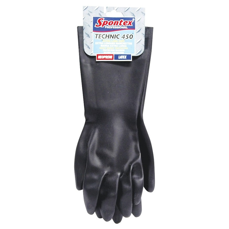 Spontex 33555 Protective Gloves, L, 16-1/2 in L, Neoprene, Black